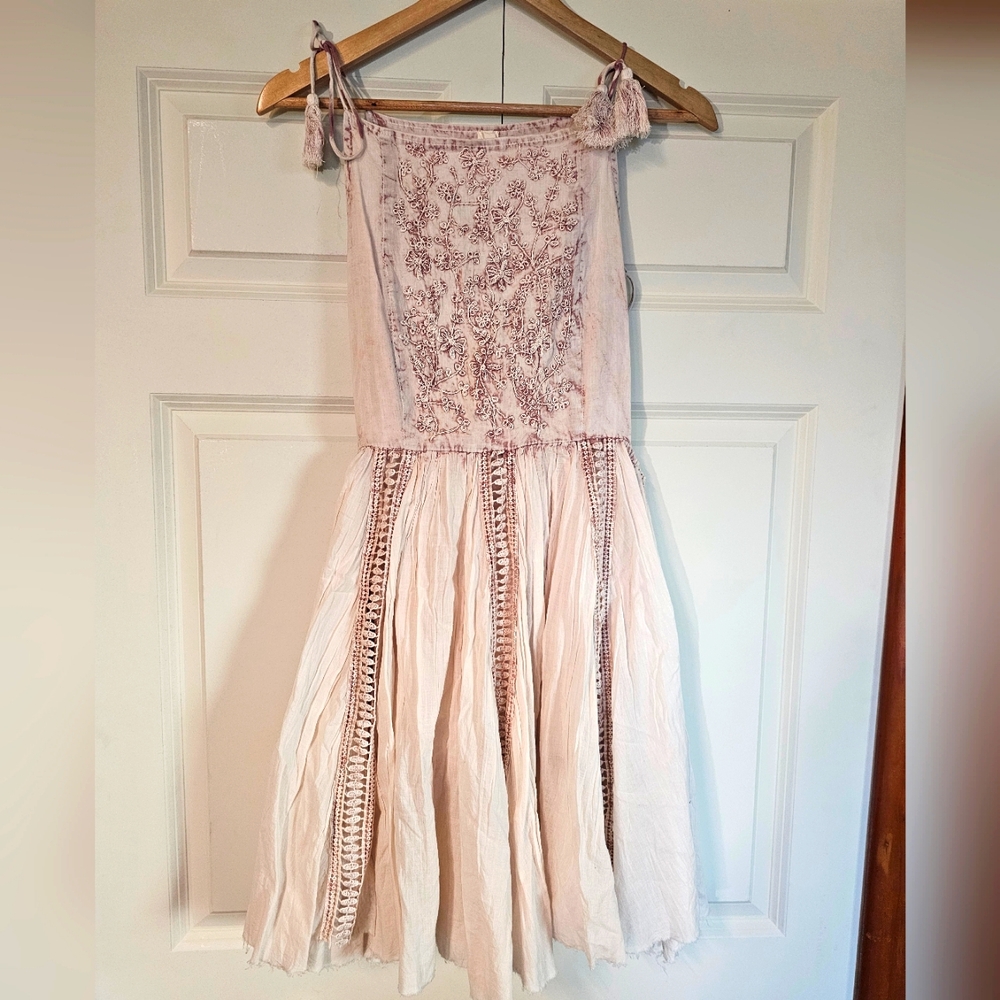 Embroidered mini dress